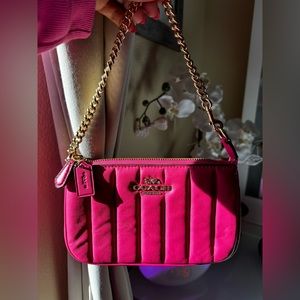 Coach hot pink mini hand bag